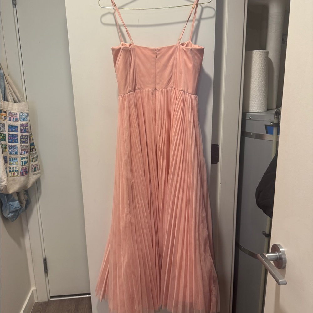 Hutch Amara Corset Pleated Tulle Fit & Flare Midi Dress - Picture 2 of 5
